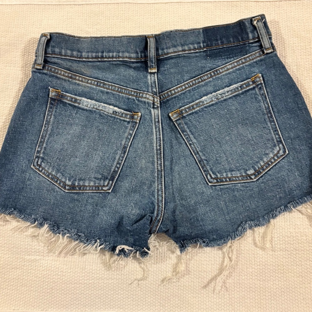 Abercrombie & Fitch Distressed Denim Shorts Sz 27/4 - Picture 4 of 6